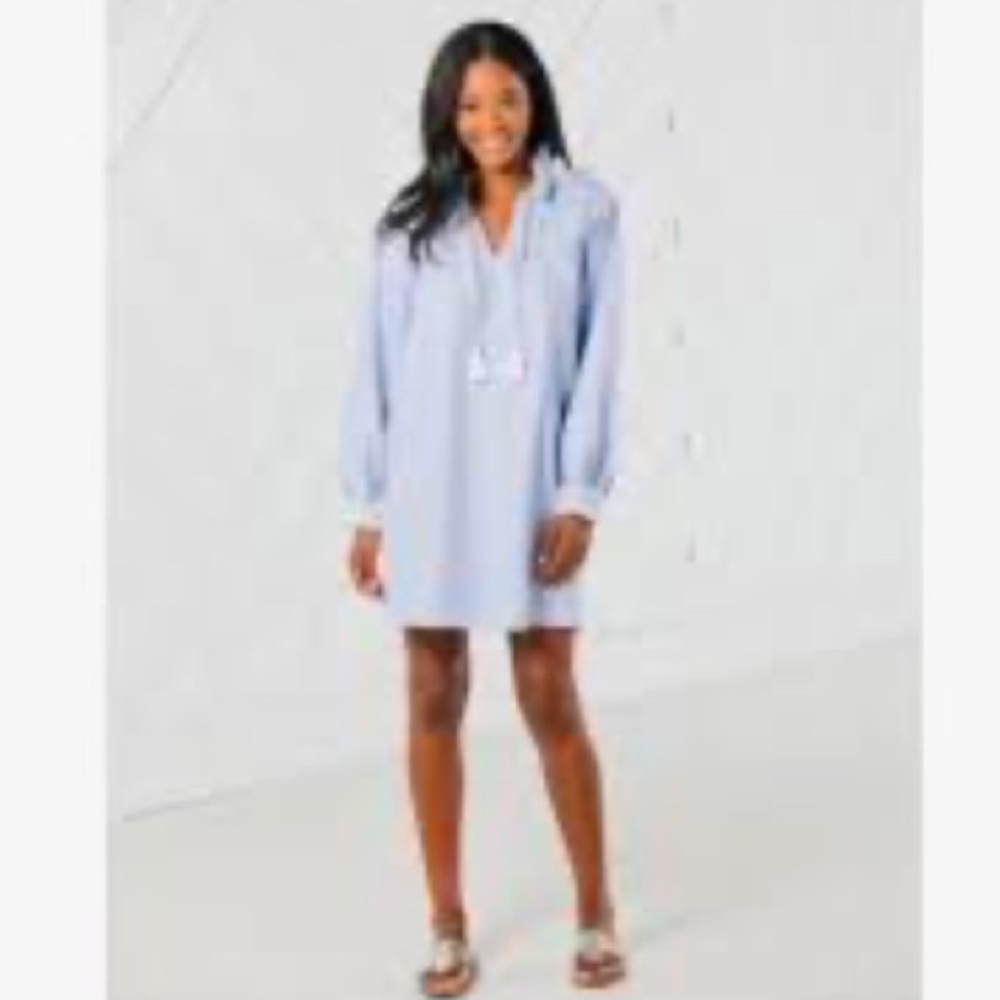 Sail to Sable,Softly Ruffled Mini Dress or Tunic, Tassled Front, EUC, Size XSP
